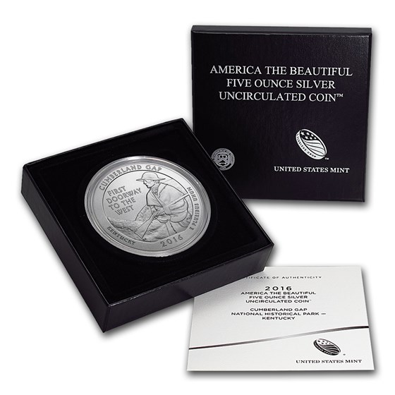 2016-P 5 oz Silver ATB Cumberland Gap (w/Box & COA) 2016-P 5 oz Silver ATB Cumberland Gap (w/Box & COA)